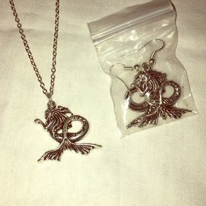 Mermaid Necklace and Earrings